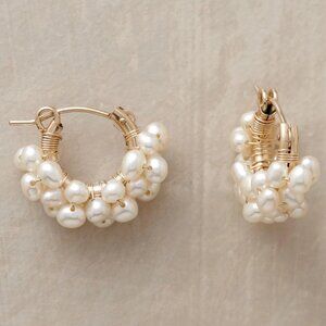 14kt gold filled froth of pearls hoops